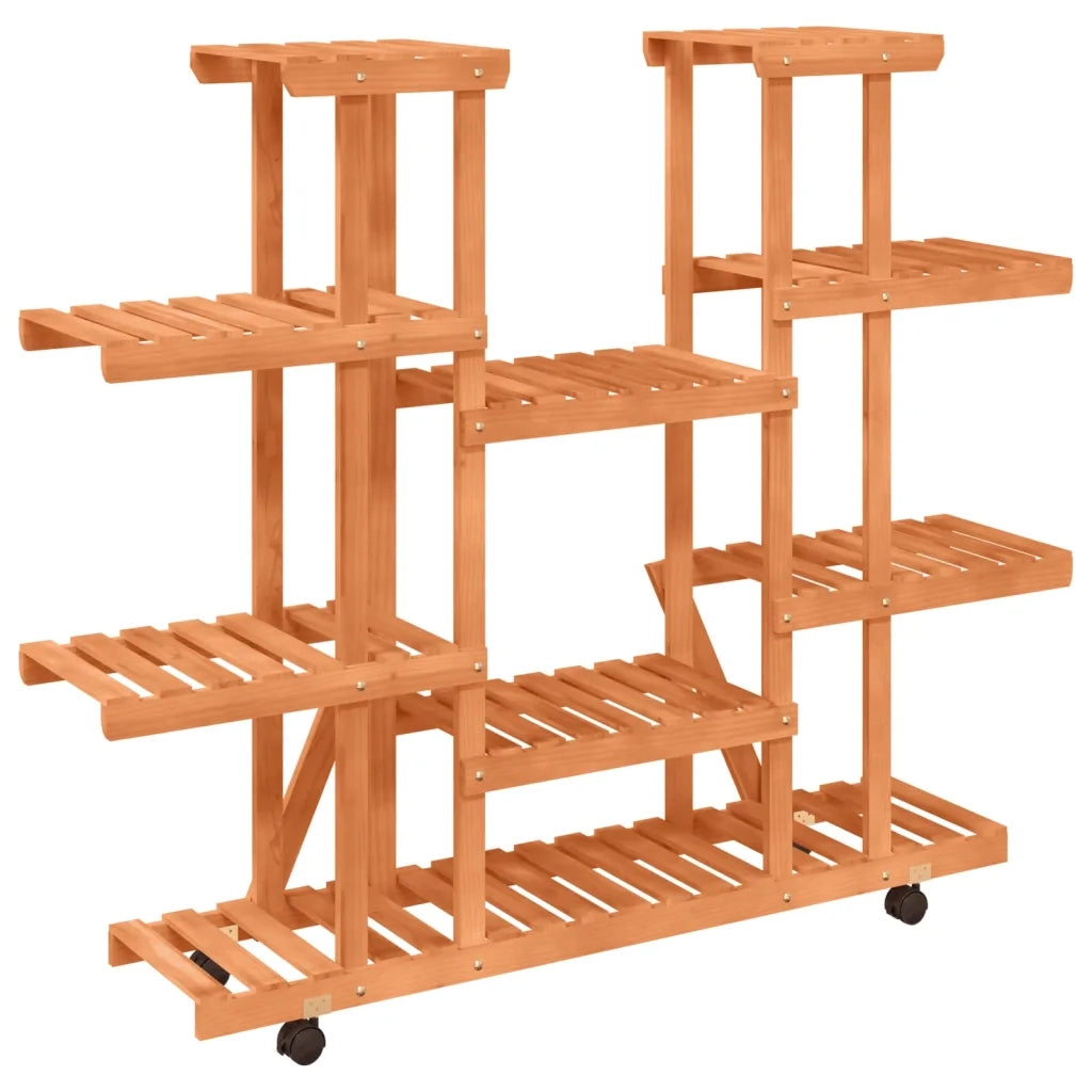 Portafiori | Sostegno per piante con Ruote 110x25x115 cm in Legno Massello di Abete
