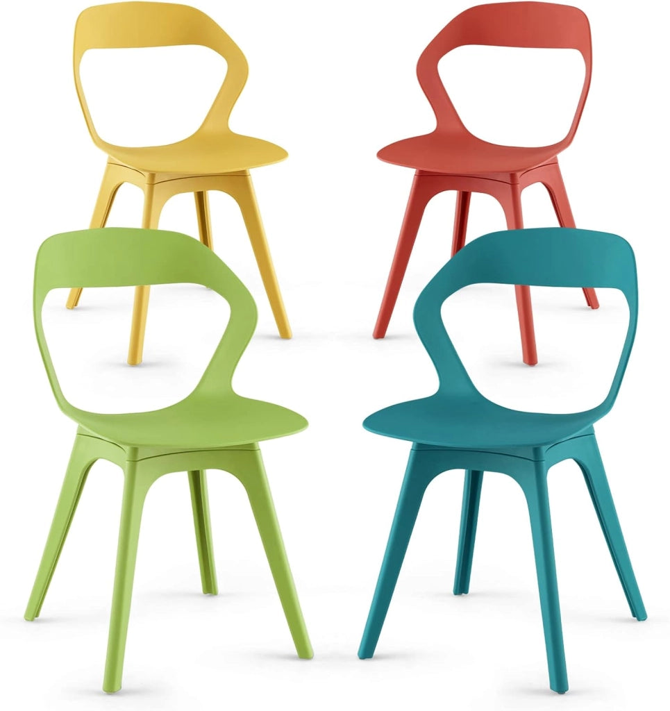 Set di 4 Sedie da Pranzo, Sedie per Cucina 4 Pezzi, Sedie Moderne Laterali per la Sala da Pranzo, Soggiorno e Sala d'Attesa, Facile da Montare