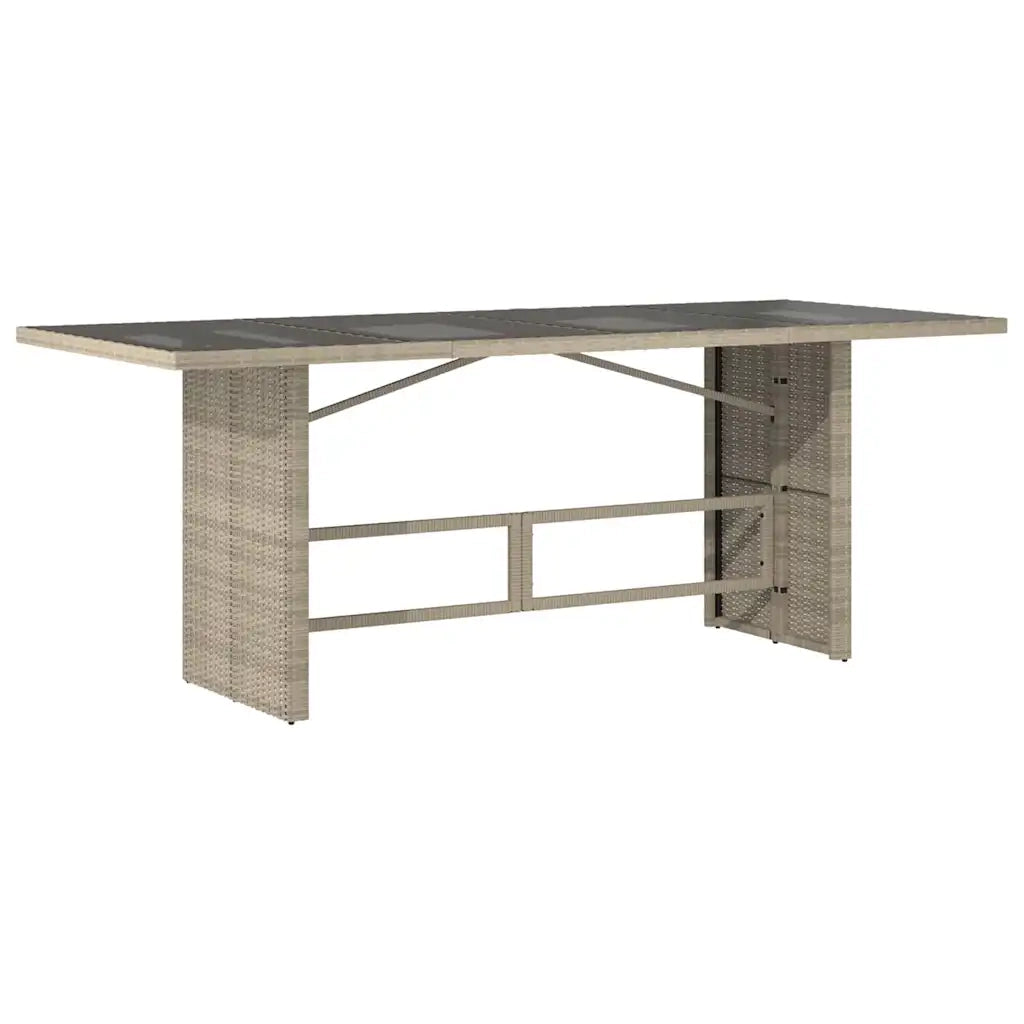 Set da Pranzo per Giardino 9 pcs Grigio chiaro polyrattan