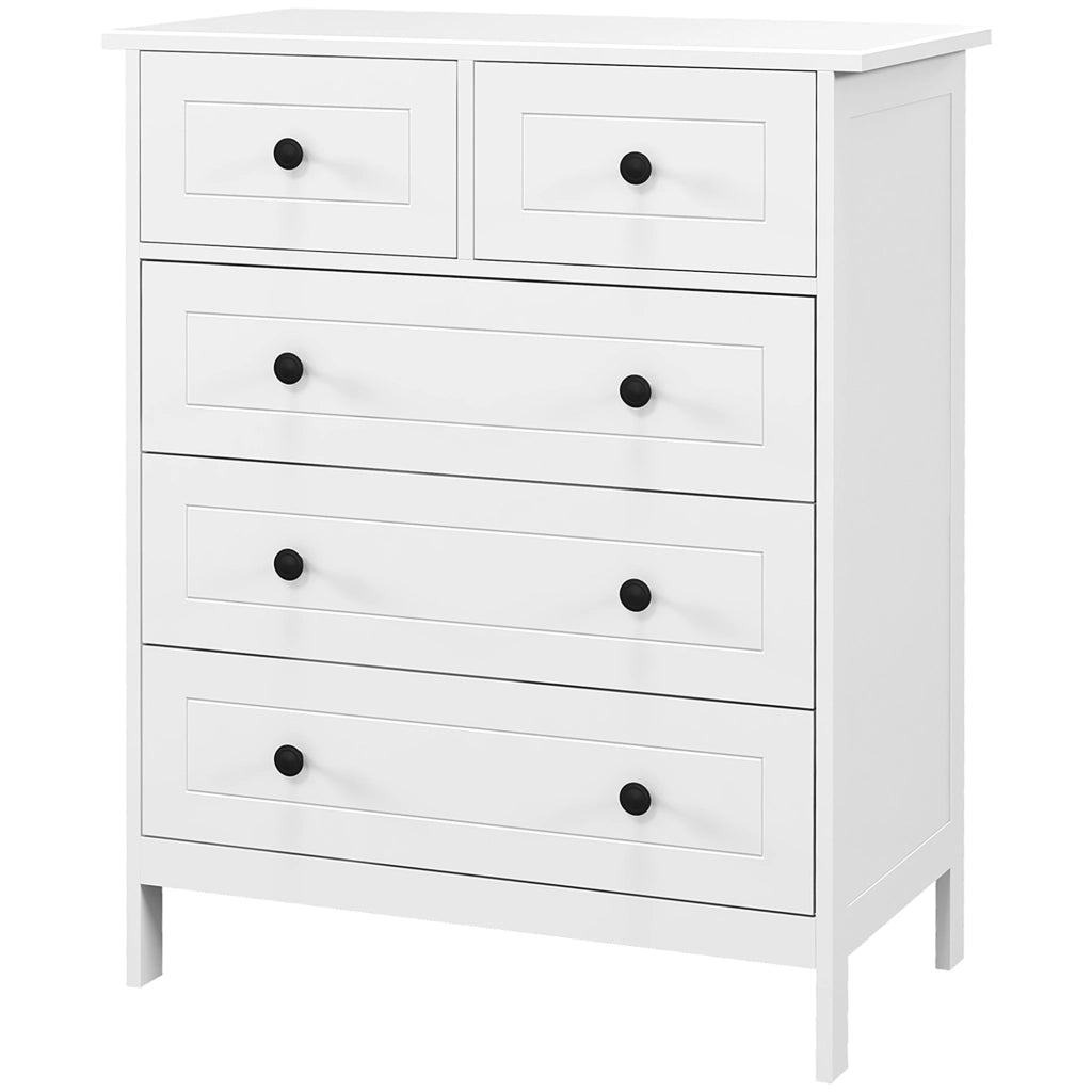 Cassettiera 5 Cassetti ¨C Xylo ¨C Legno Bianco Salvaspazio Antiribaltamento 74x40x91cm