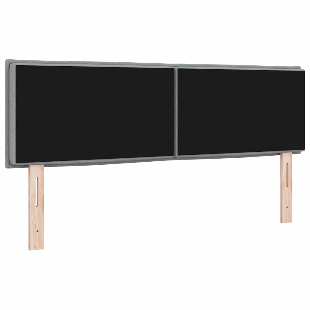Testiera | Testata LED con strisce LED Grigio chiaro 160 cm Tessuto