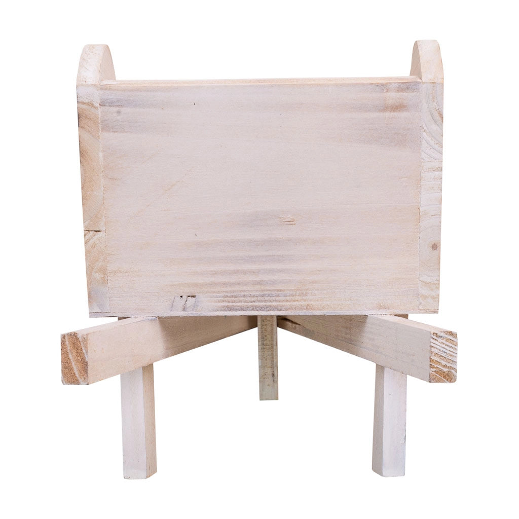 Carrello portafiori in legno marrone 42x15,7x20h