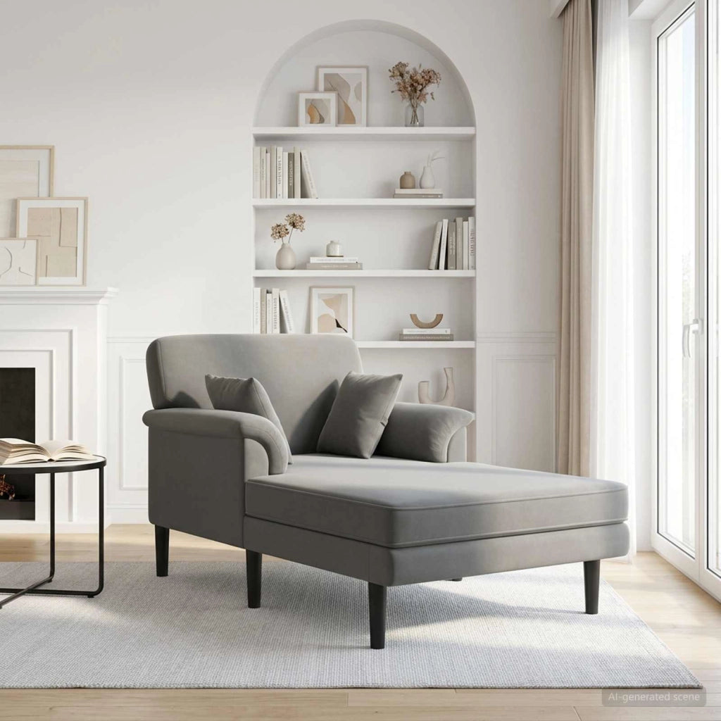 Chaise longue Grigio Scuro Velluto 42048041