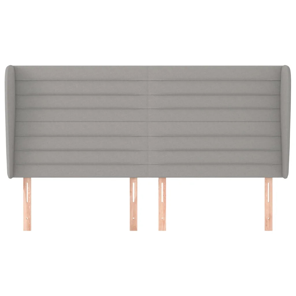Testiera | Testata ad Orecchio Grigio Chiaro 203x23x118/128 cm in Tessuto