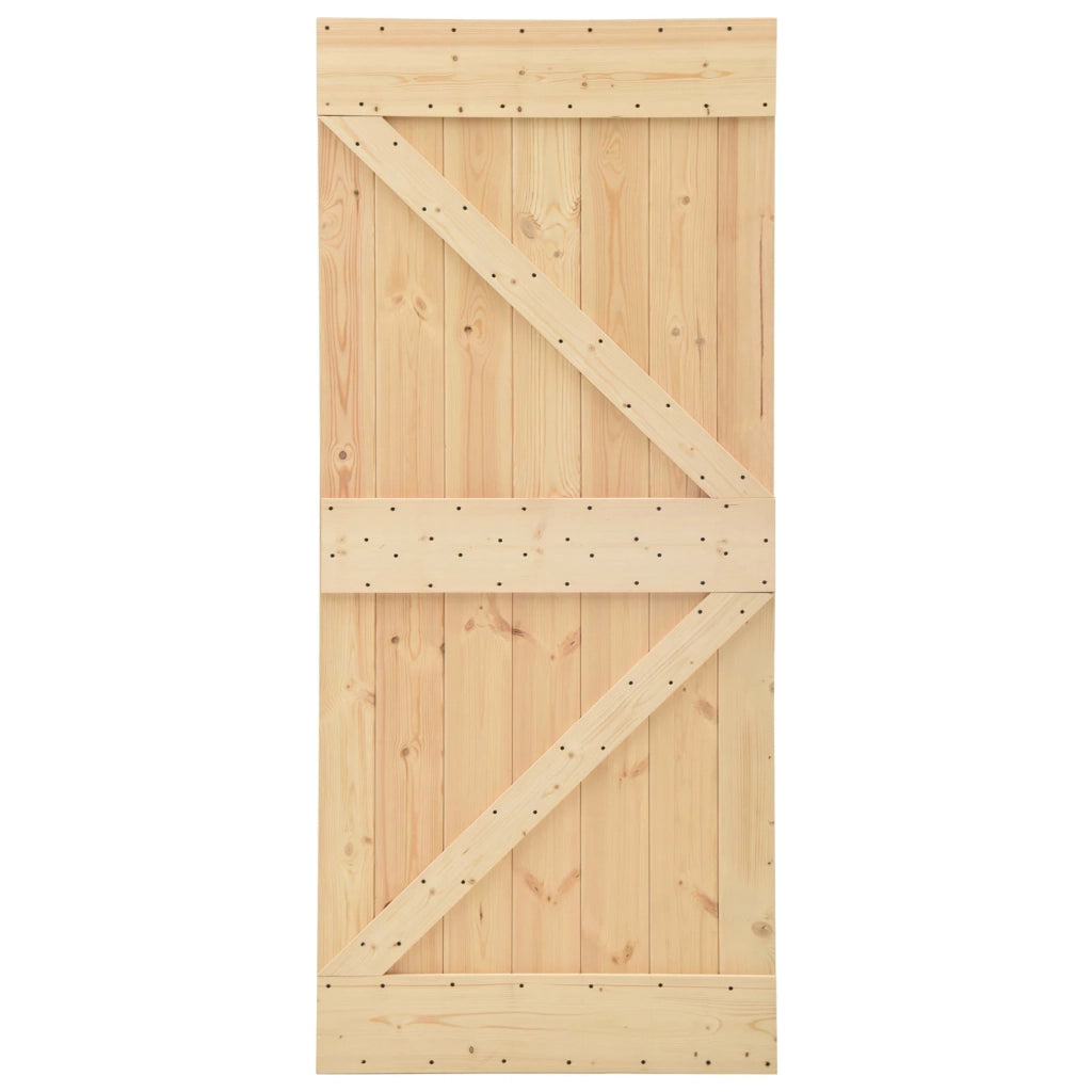 Porta scorrevole Naturale e Nero 80 x 210 cm 3444849