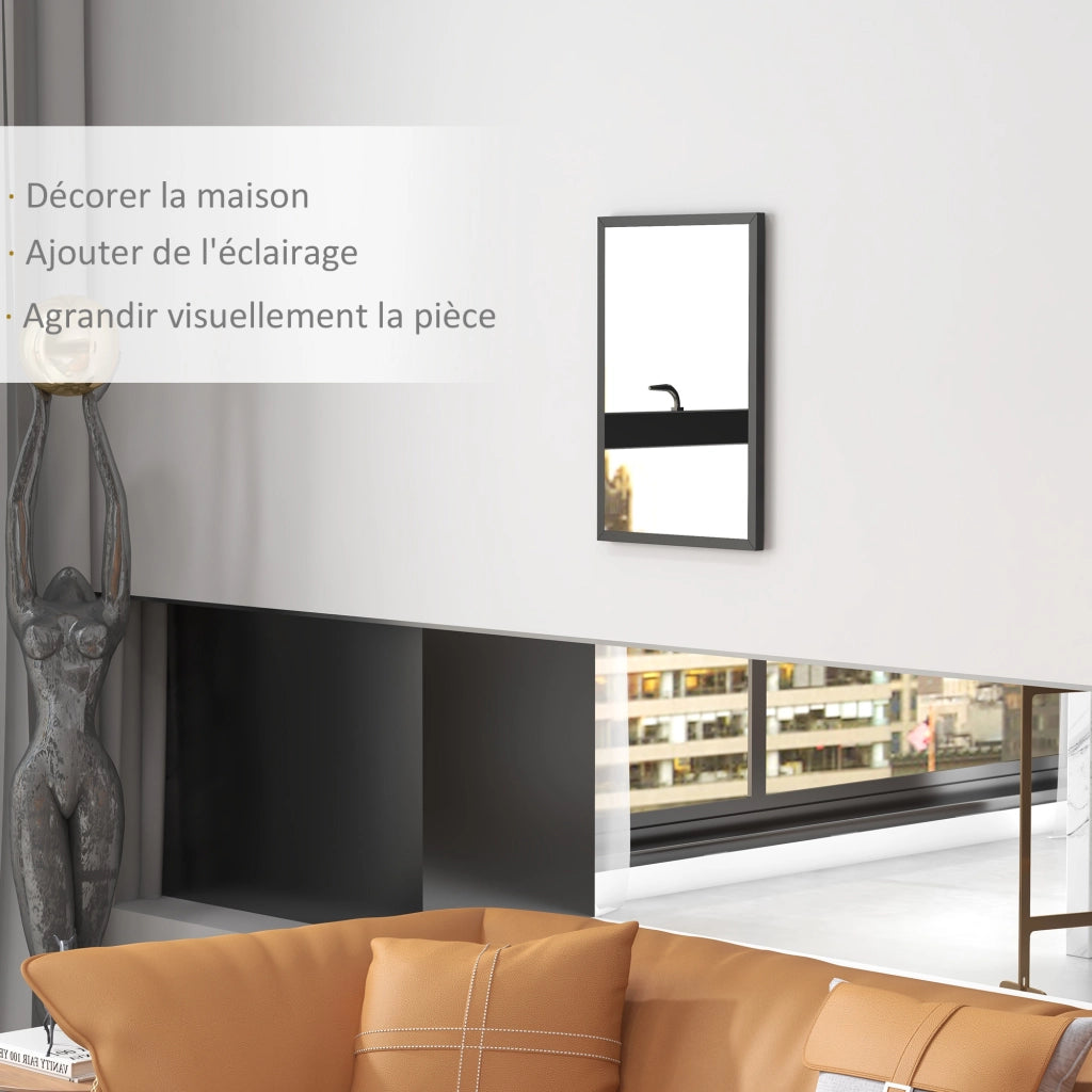 Specchio da Parete ¨C Minimal ¨C Legno Nero 60x40