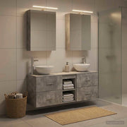 Set di Armadi da Bagno 5 pz Grigio Cemento Legno ingegnerizzato 3406674
