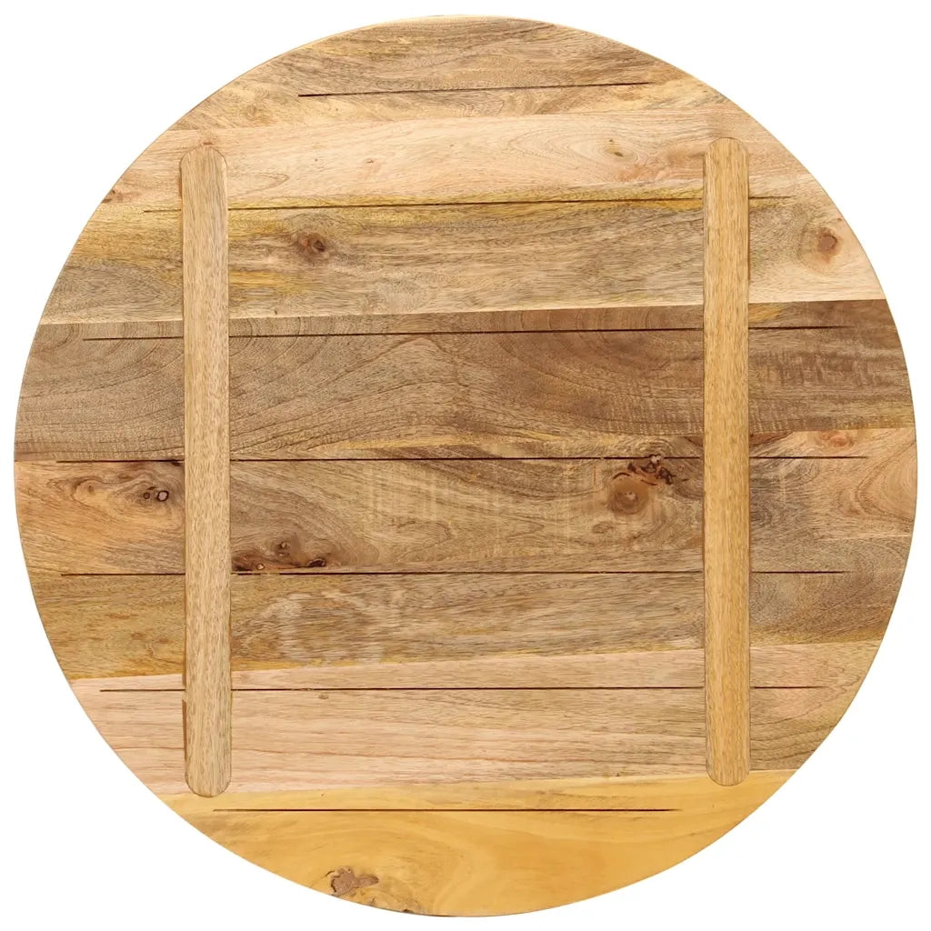 Piano per Tavolo Ø 80x2,5cm Rotondo Legno Massello Grezzo Mango 370013