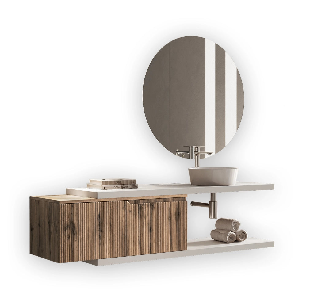 Composizione 5 pezzi VENERE bianco/quercia