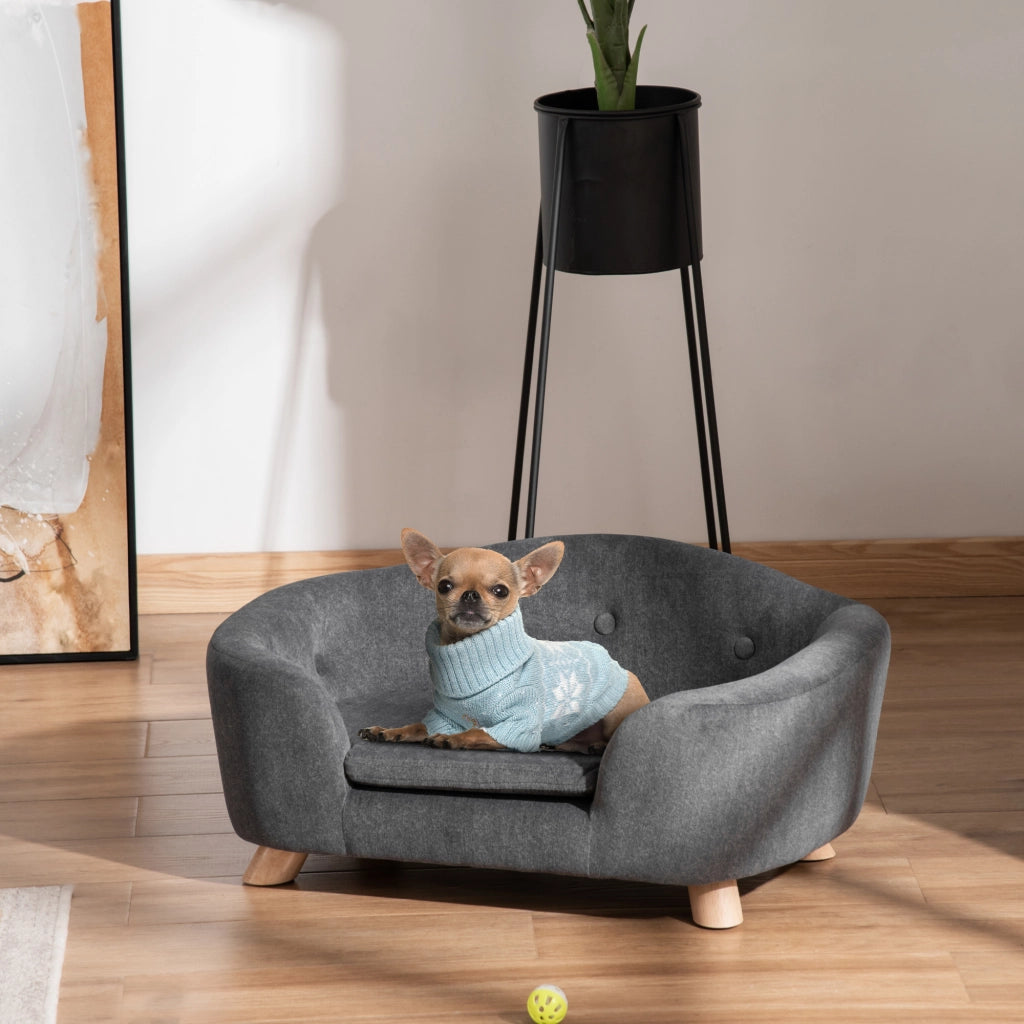 Cuccia per Cani con Cuscino ¨C zephmum ¨C Grigio Antracite 70x47x30cm
