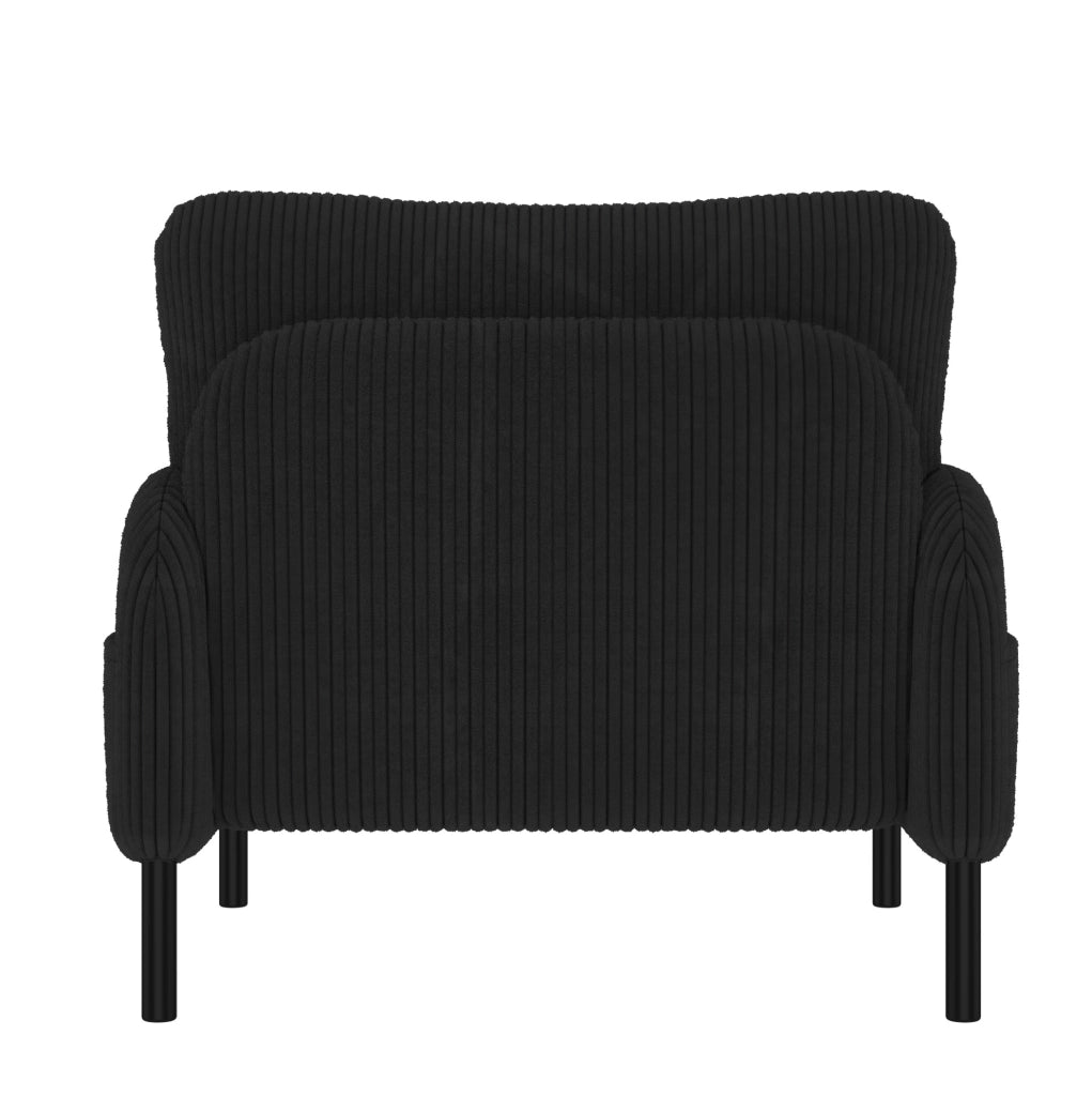 Poltrona singola in velluto di cotone con struttura in metallo, tasche laterali, 67x75x79 cm, adatta per soggiorno e ufficio