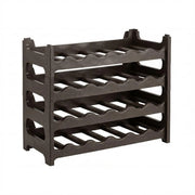 CookandSupply x TheWV Cantinetta Vino in Plastica Modulare Impilabile, Portabottiglie Effetto Pelle Martellata, 6 Bottiglie per Modulo, Scaffale Portavino Salvaspazio - Marrone Corten, 24