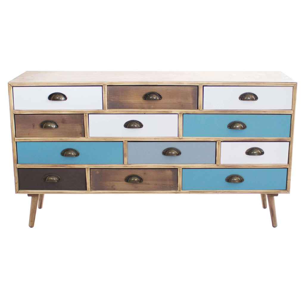 MOBILE JASPER IN LEGNO COLORATO CON 12 CASSETTI 120 X 36,5 X H67 CM
