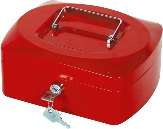 Cassetta di denaro 20,32 cm - Rosso con Cilindro di sicurezza