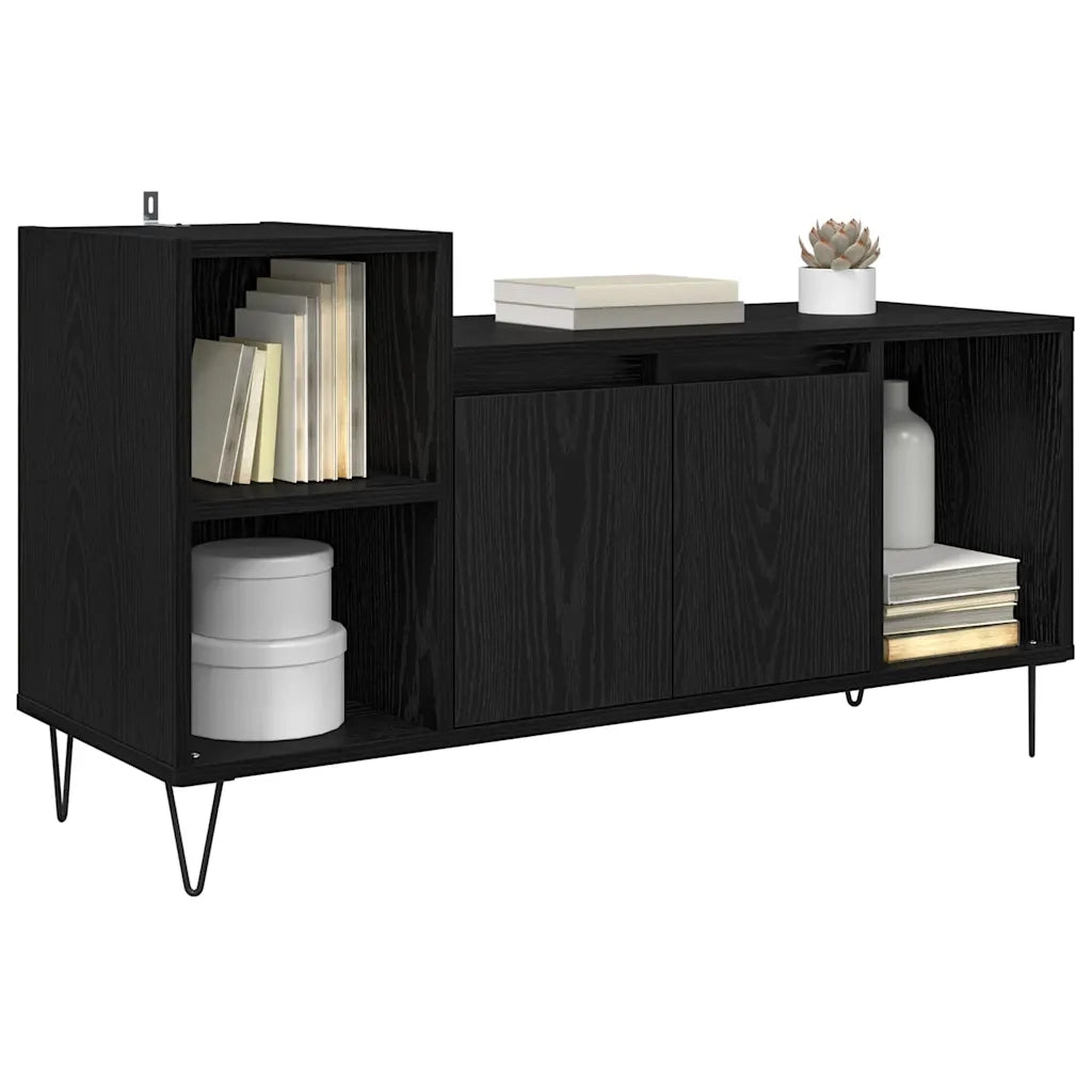Mobile TV-Credenza per TV-Console TV Rovere Nero 100 x 35 x 55 cm Legno multistrato 202016