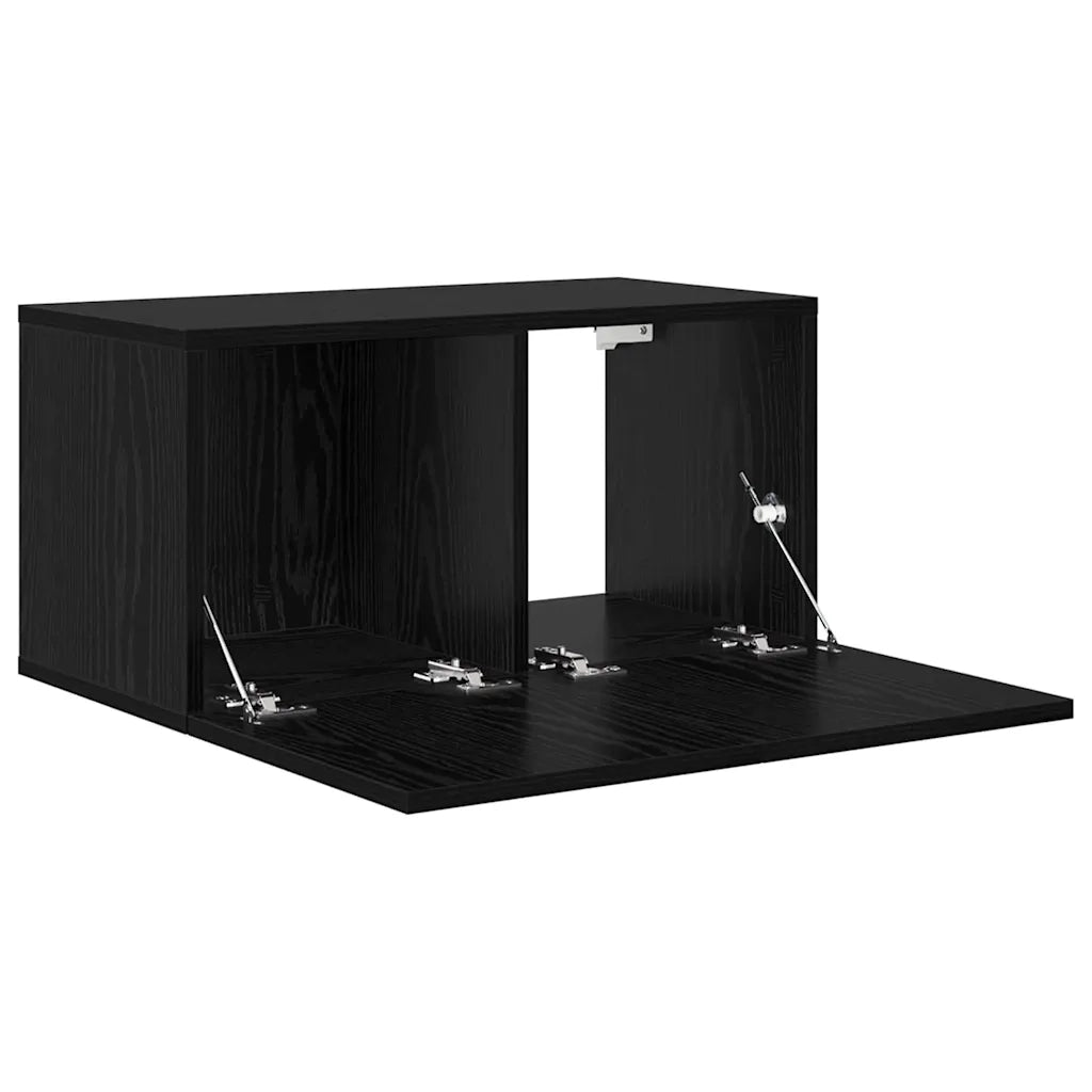 Set mobile TV 2 pz | Armadietto TV | Mobile Porta TV Nero 60 x 30 x 30 cm Legno multistrato