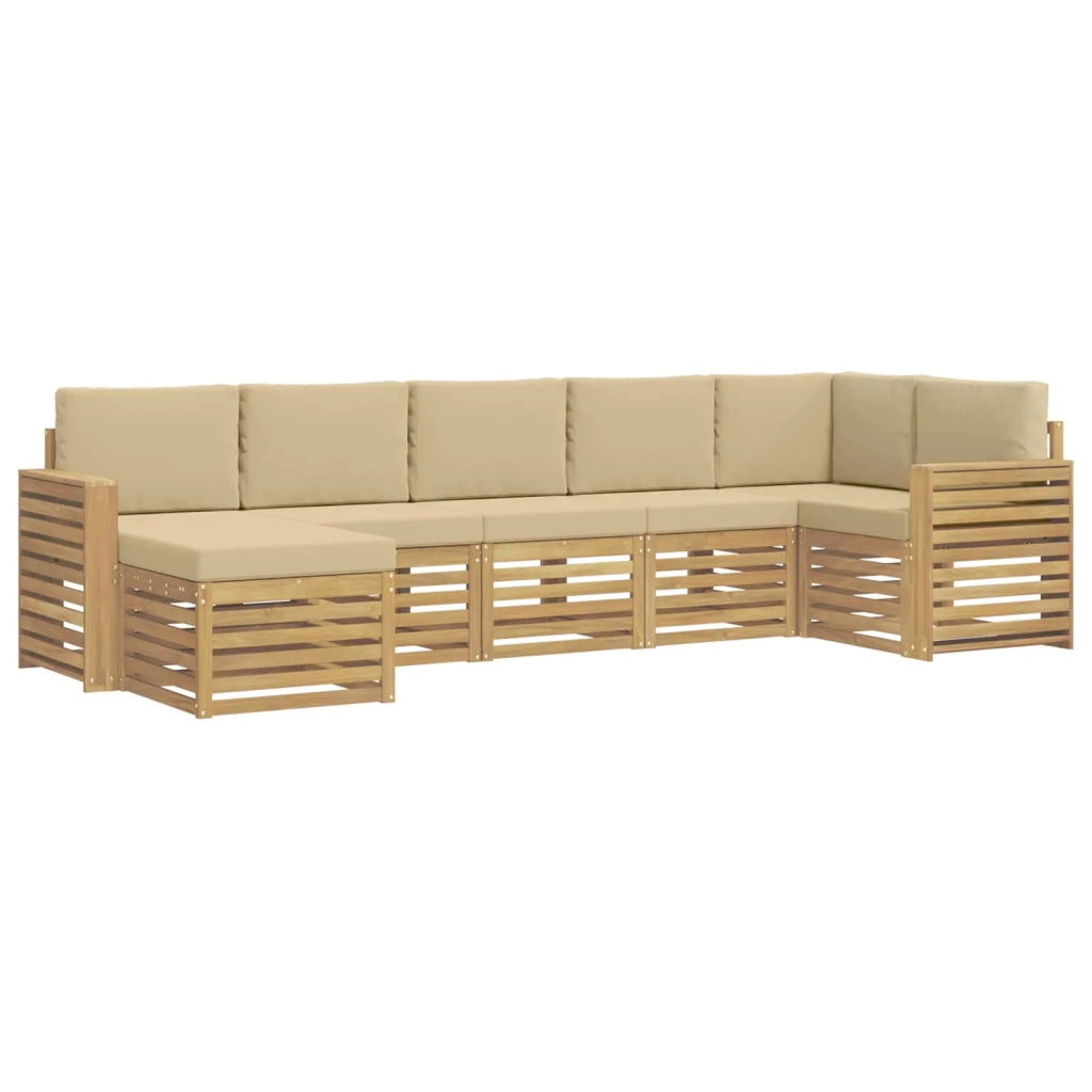 Set di divani da esterno 7 pcs Bianco e Beige 3392203