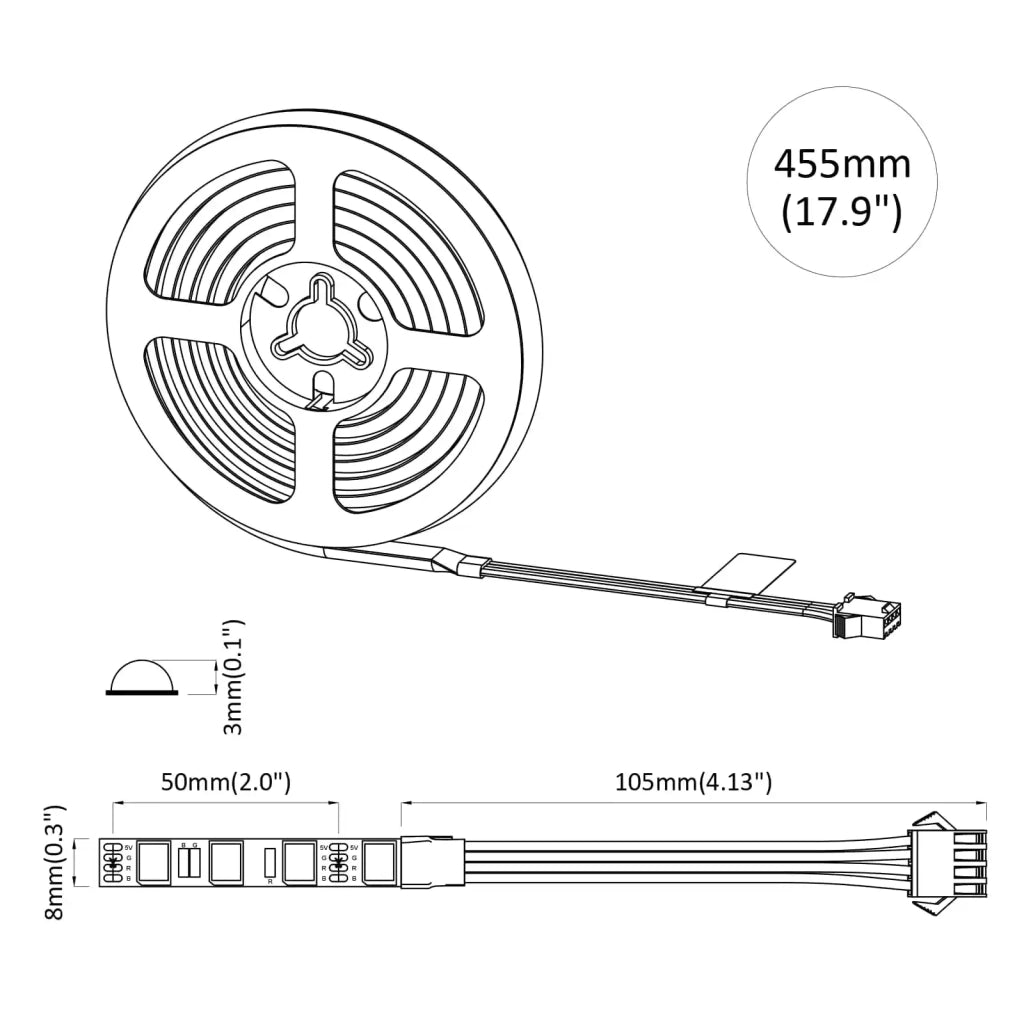 Striscia LED 2 pz Nero e trasparente 350 mm Rame e plastica CFW2004486