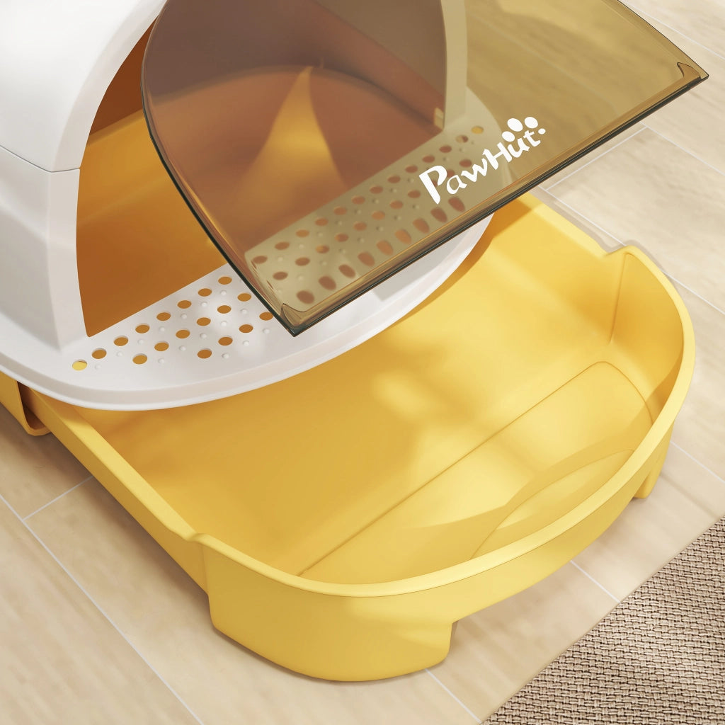 Casetta igienica per gatti chiusa ¨C zephmum ¨C giallo 40.5x52x39 cm