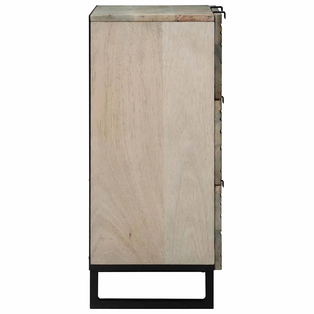 Credenza Bianco 60 x 33.5 x 75 cm Legno massello di mango 4017975