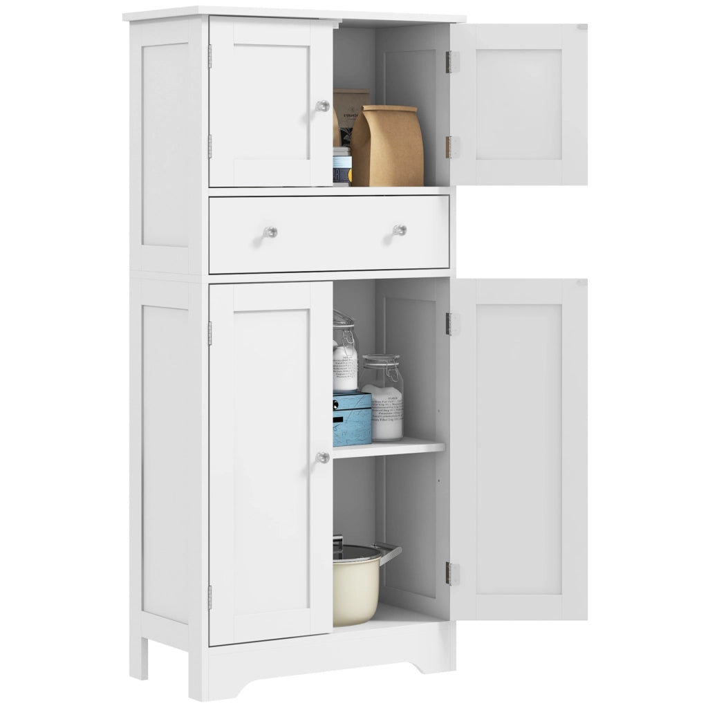 Credenza da cucina mobile buffet con ante cassetto e ripiani regolabili design moderno per casa bianco 60 x 30 x 128 cm