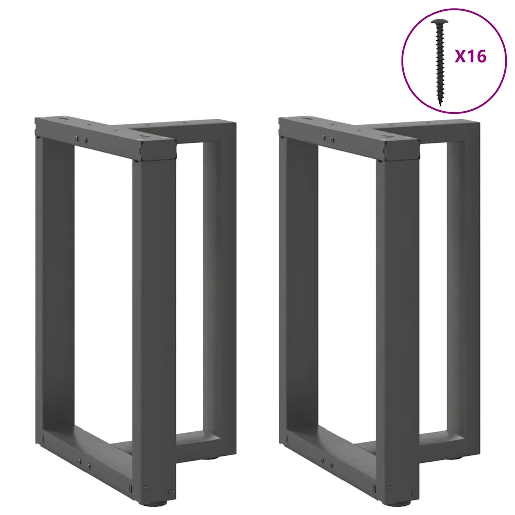 Gambe per tavolo da pranzo a forma di T 2 pz Antracite 50x35x(72-73) cm Acciaio 4013050