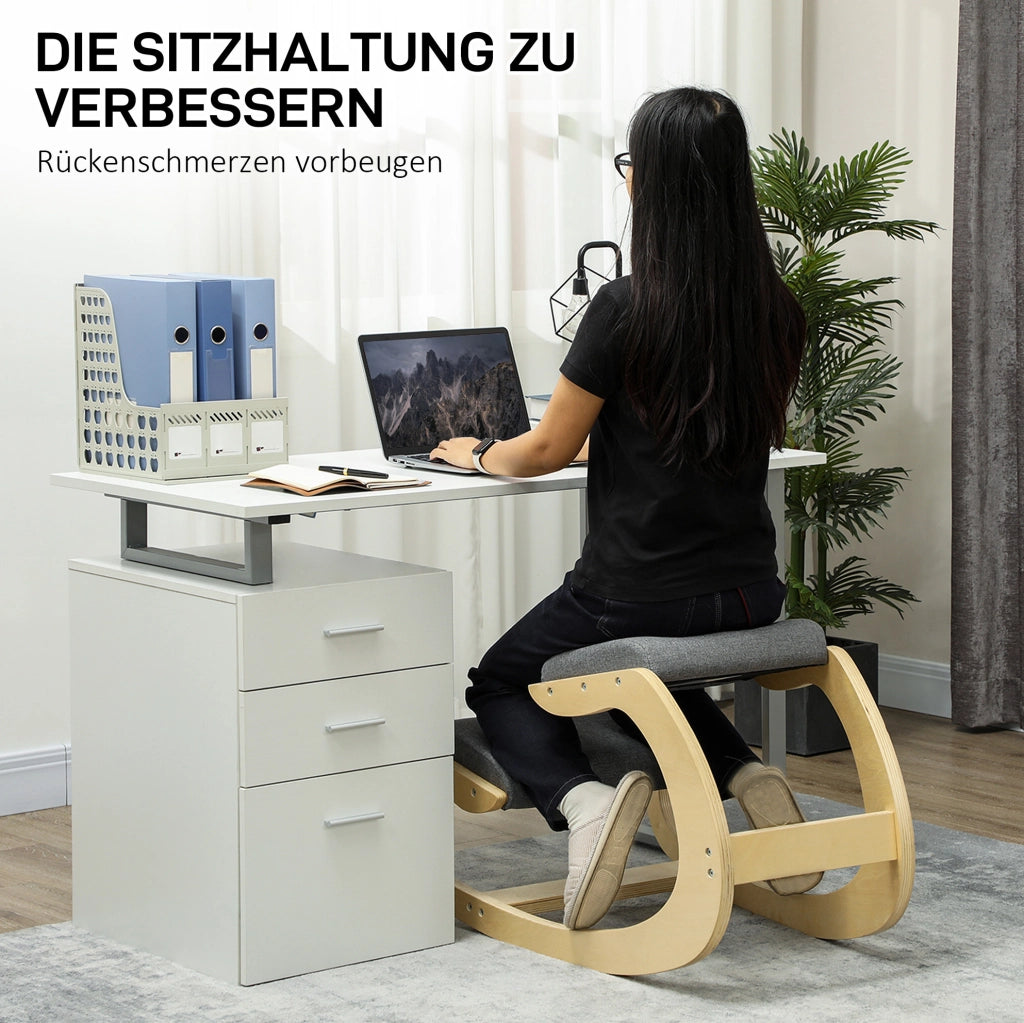 Sedia ergonomica inginocchiata oscillante grigia
