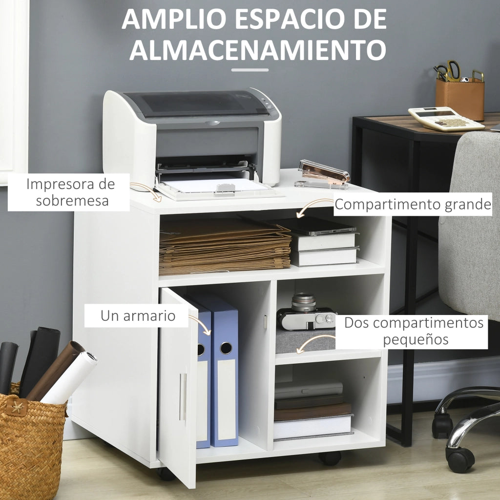 Armadio con Ruote ¨C Minimal ¨C Bianco 60x50x65,5 cm