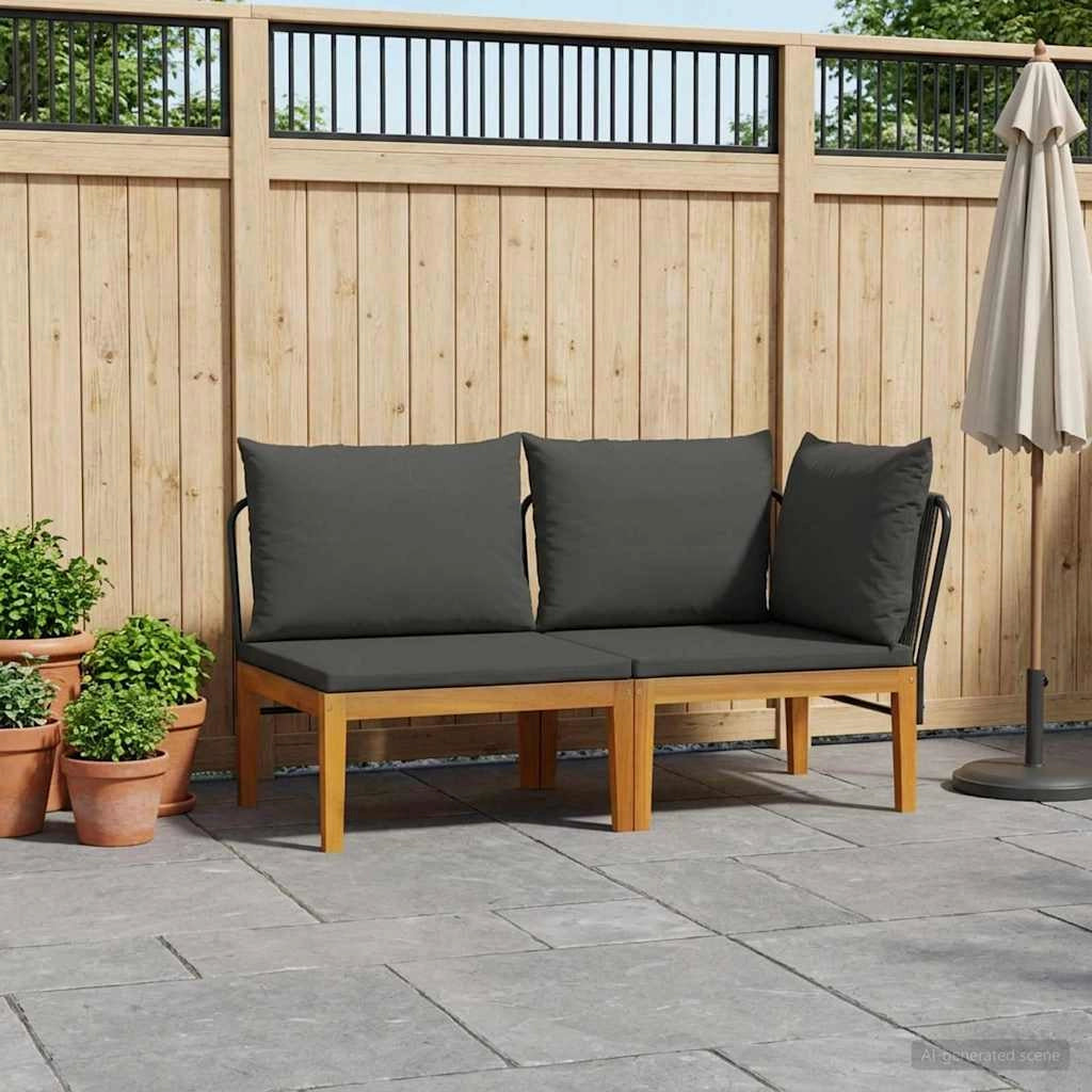 2 pz Set da Giardino con Cuscini Naturale 42022072