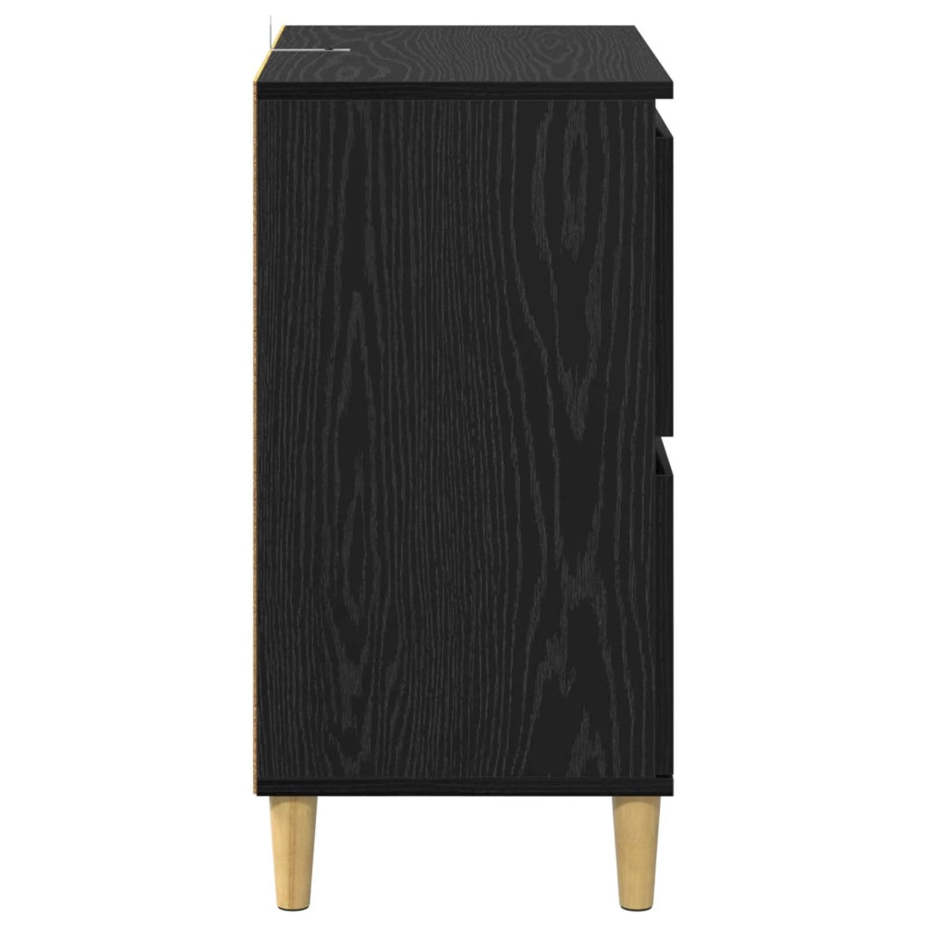 Credenza | Madia | Buffet da pranzo | Armadio da pranzo Rovere Nero 60 x 35 x 70 cm Legno multistrato
