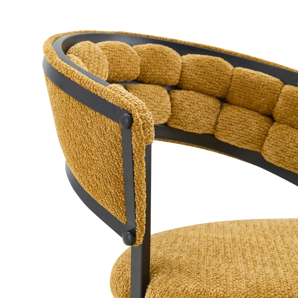 SEDIA da pranzo Set da 2 pezzi in velluto giallo e metallo nero