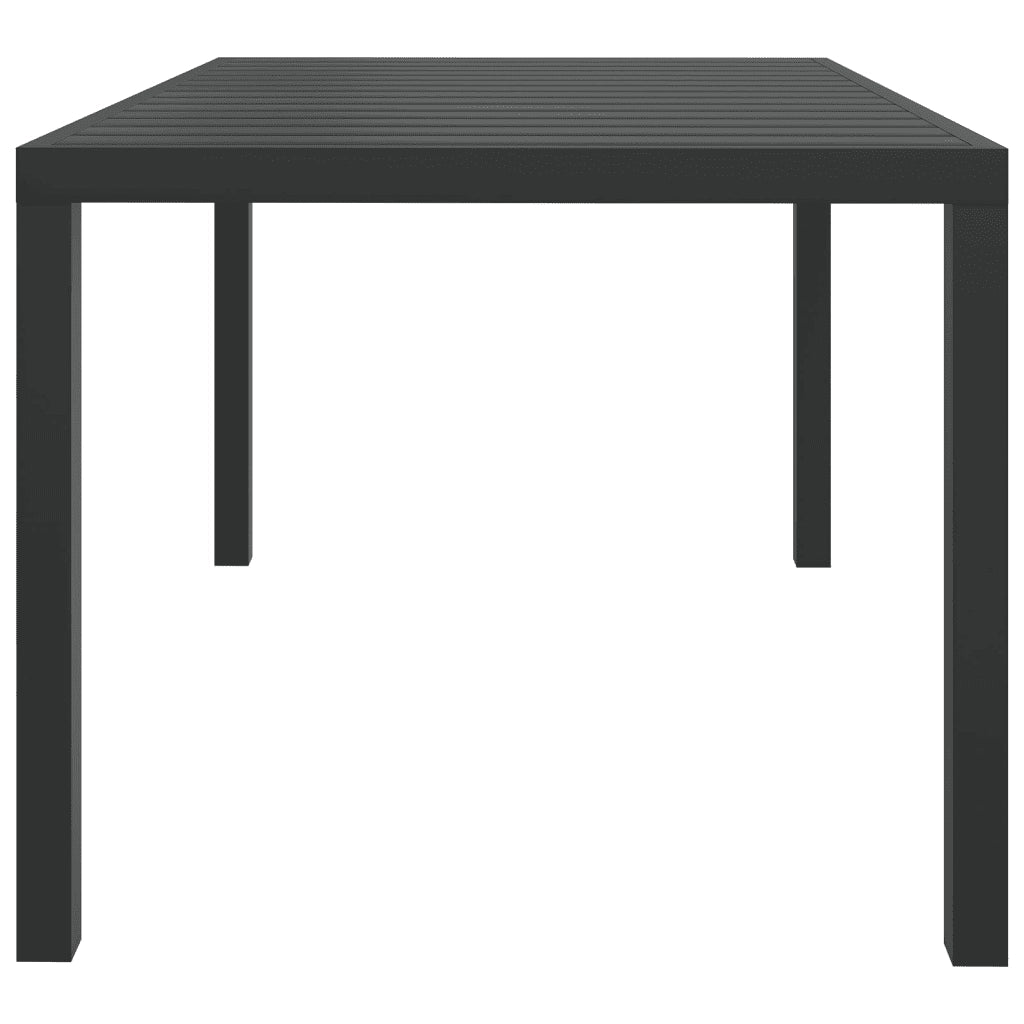 Tavolo da Giardino | Tavolino da esterno Nero 150x90x74 cm in Alluminio e WPC