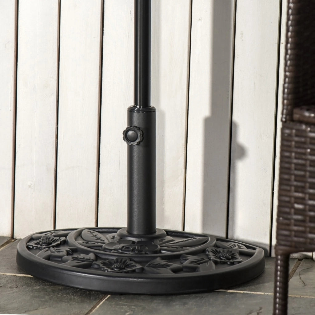 Base per Ombrellone Semicircolare ¨C Minimal ¨C Nero 50x32x32 cm
