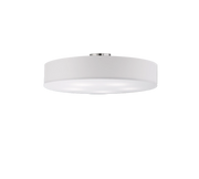 Plafoniera tonda 5 luci, metallo e tessuto, bianco, D 65 cm, Hotel