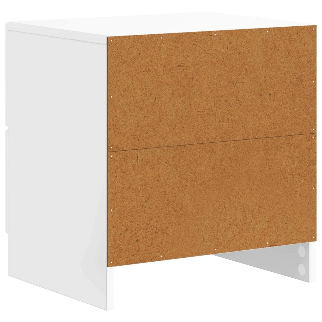 Set di 2 Comodini | Armadio da Notte | Mobiletto da notte Bianco Lucido 43 x 34,5 x 44,5 cm