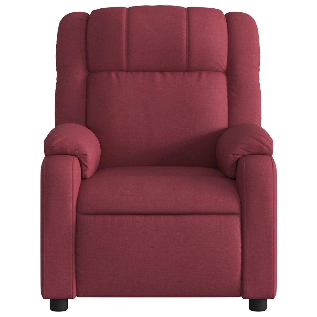 Poltrona Massaggiante Reclinabile Elettrica Rosso Vino Tessuto 3205193