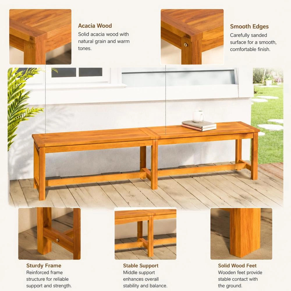 Garden Bench 180x35x45 Cm Solid Acacia Wood