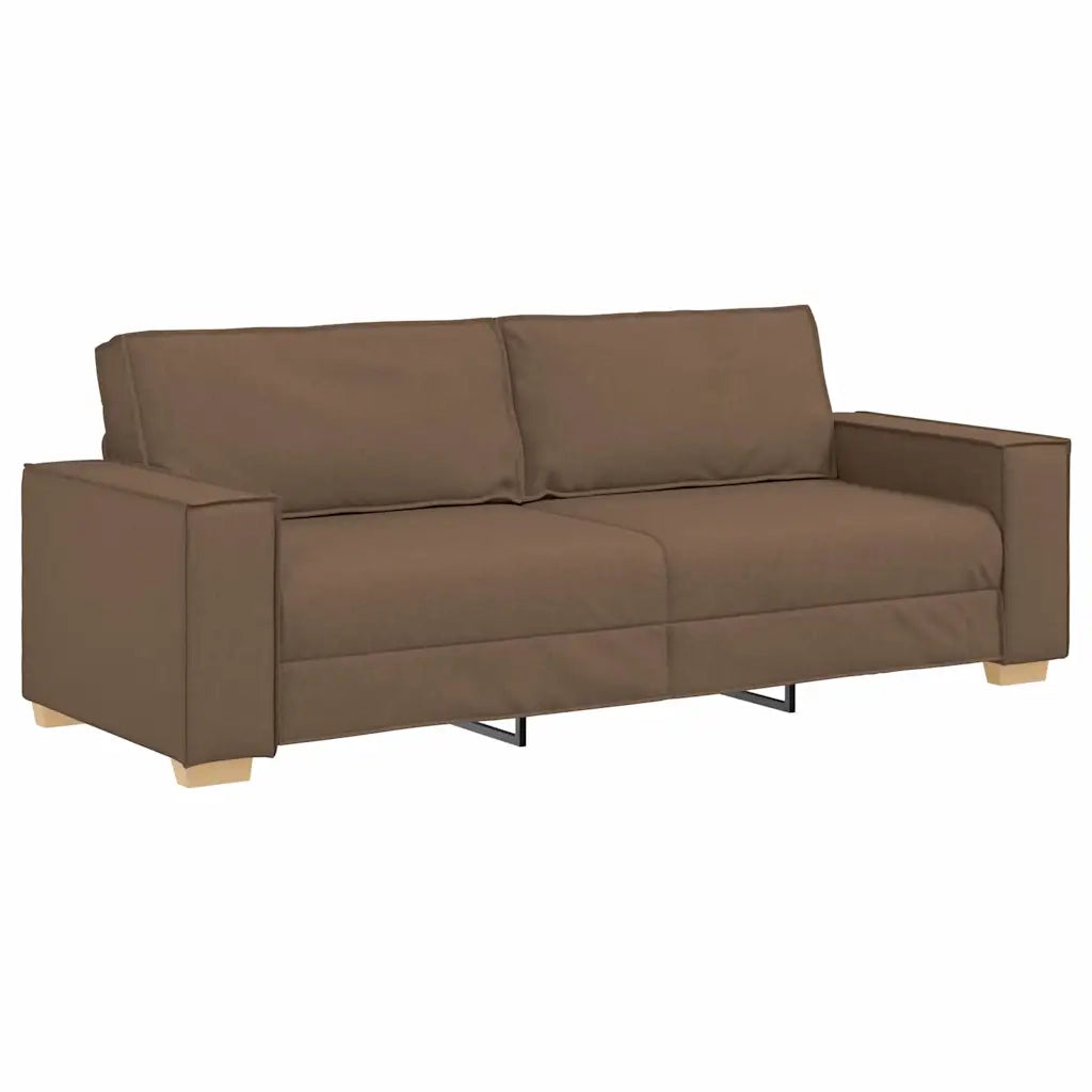 Divano 3 pcs Marrone 220 x 80 x 84 cm Tessuto misto lino 3324613