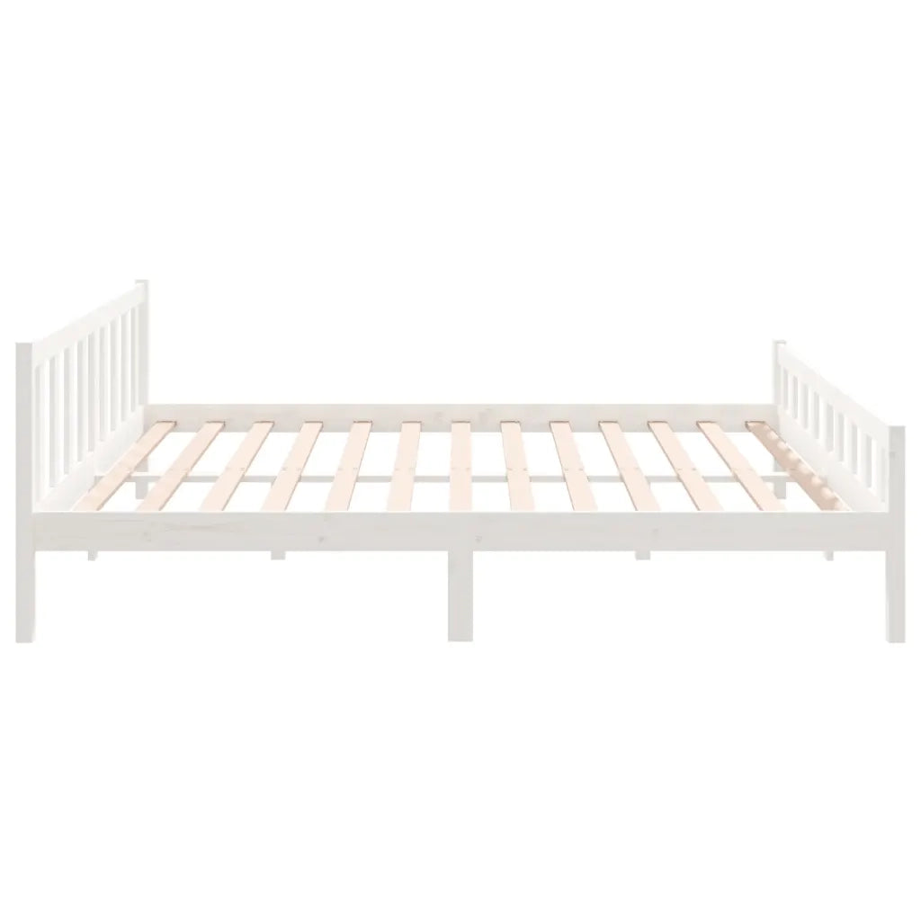 Giroletto-Struttura Letto Bianco in Legno Massello 160x200 cm 774839