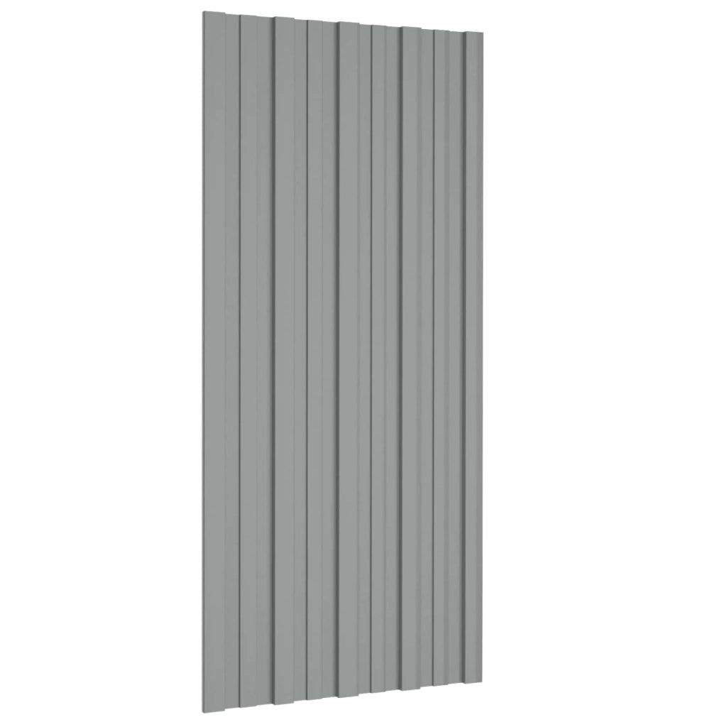 Pannello per tetto 12 pcs Grigio 100 x 45 cm Acciaio zincato 42047123