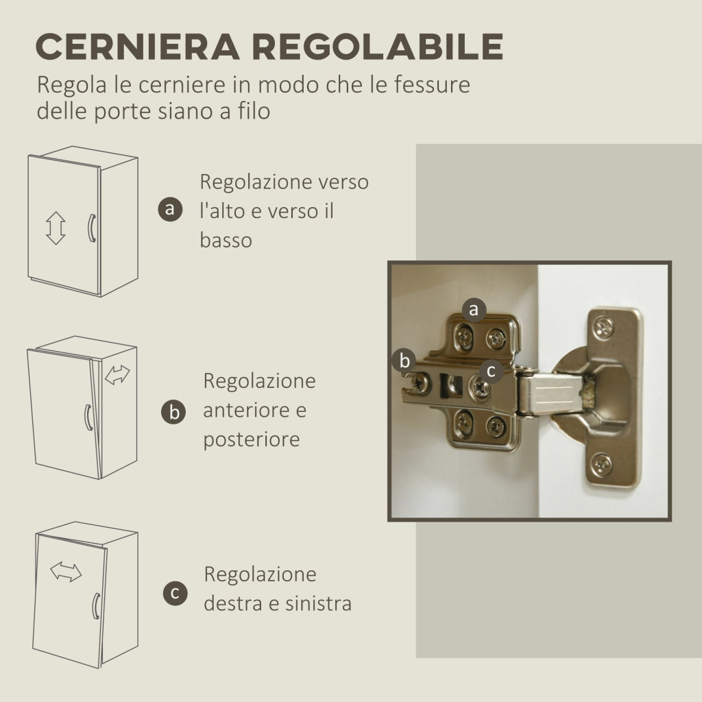 Cassettiera Multiuso con Armadietto ¨C Zephmum ¨C Bianco 80x37x75 cm