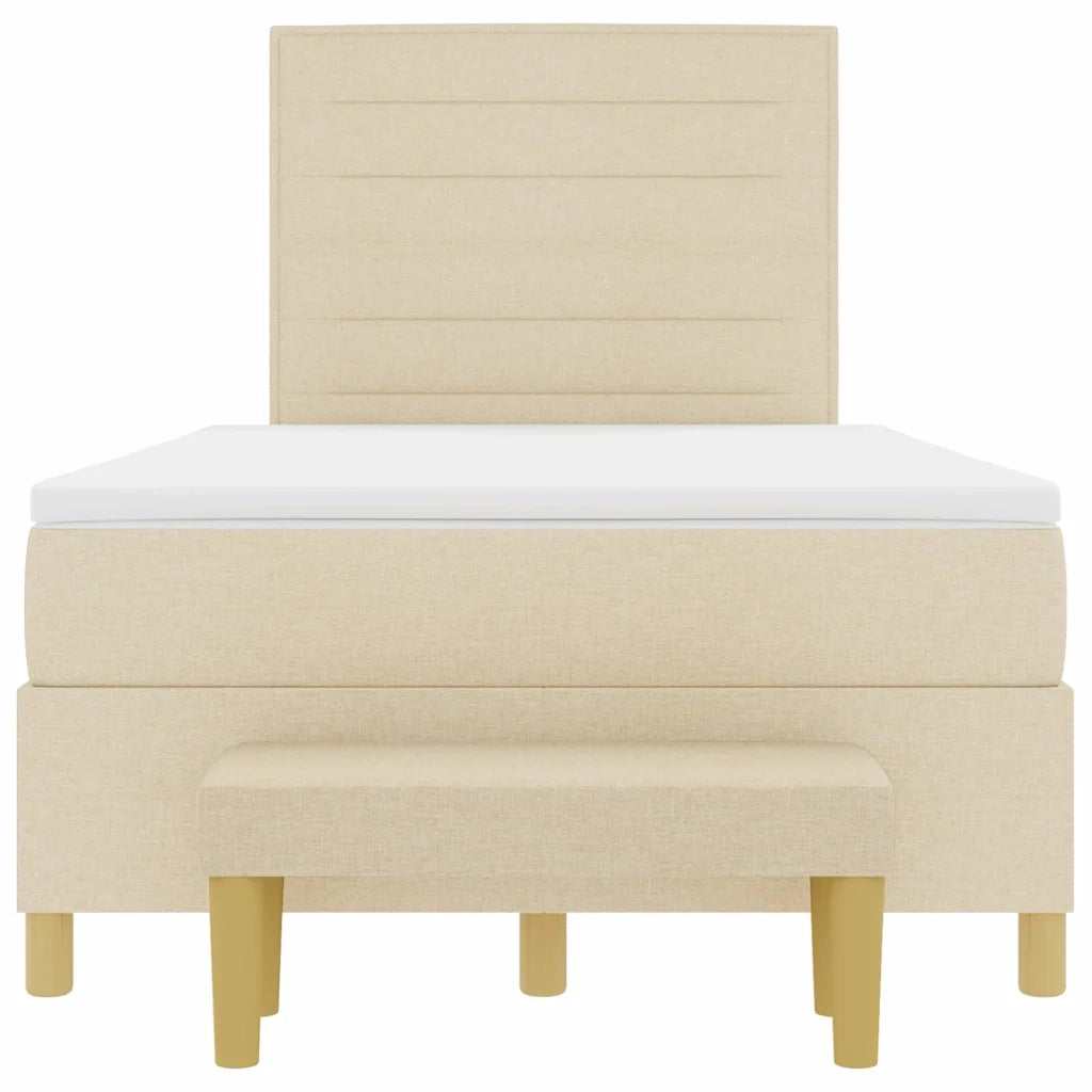 Letto a molle con testiera Crema 200 x 120 cm Tessuto 3344217