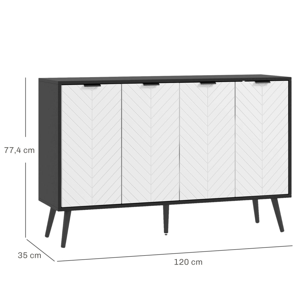 Armadio ¨C zephmum ¨C Bianco e nero 120x35x77,4 cm
