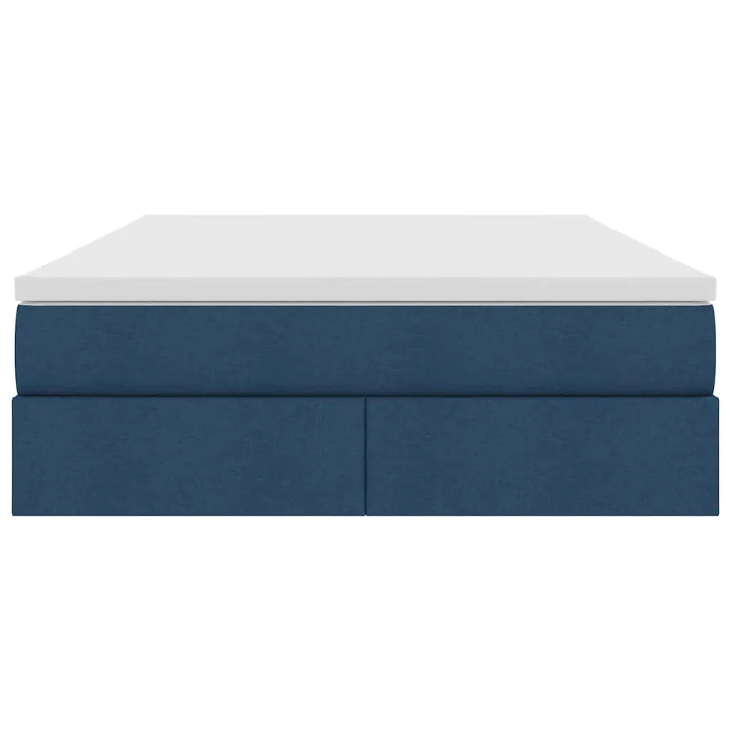 Letto con contenitore e materasso Blu 140 x 190 cm Poliestere