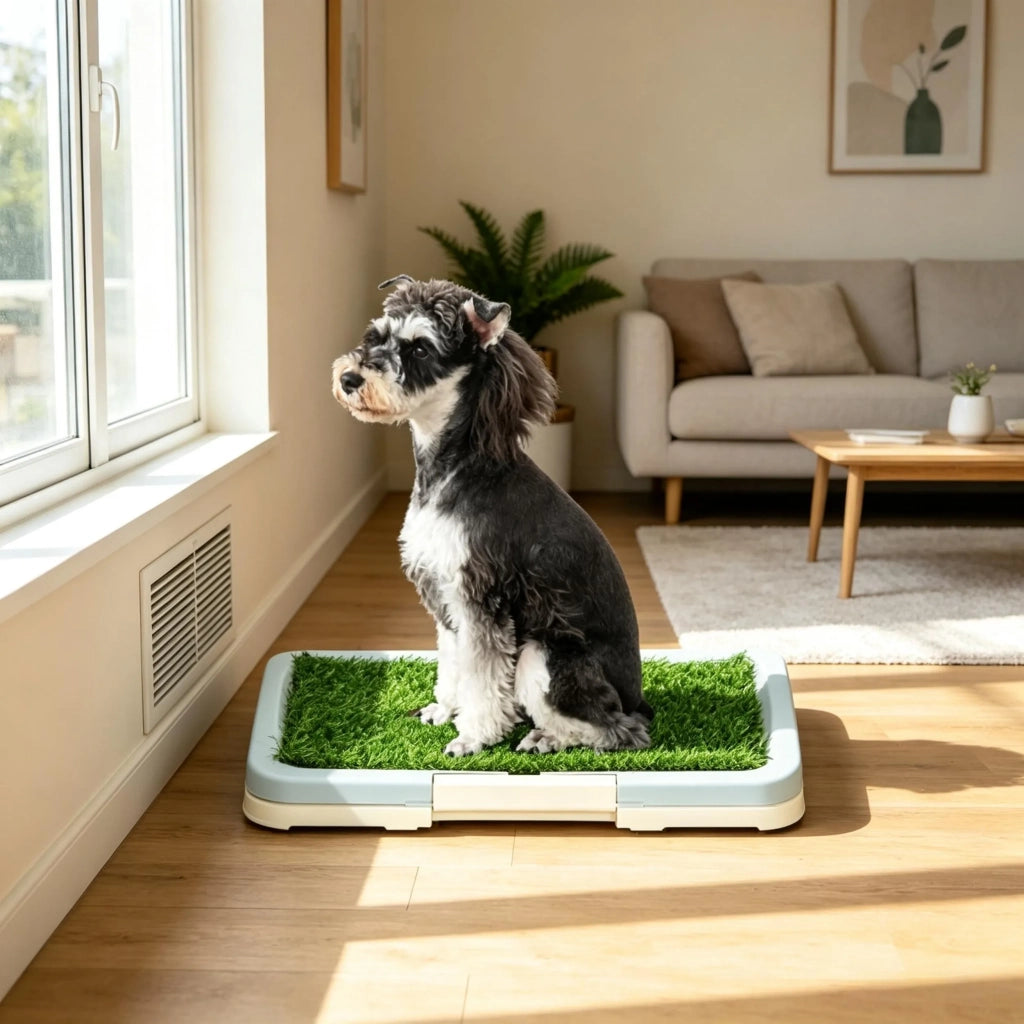 Toilette per cani con tappetino in erba sintetica, vaschetta di raccolta e griglia (solo toilette con tappetino in erba sintetica)