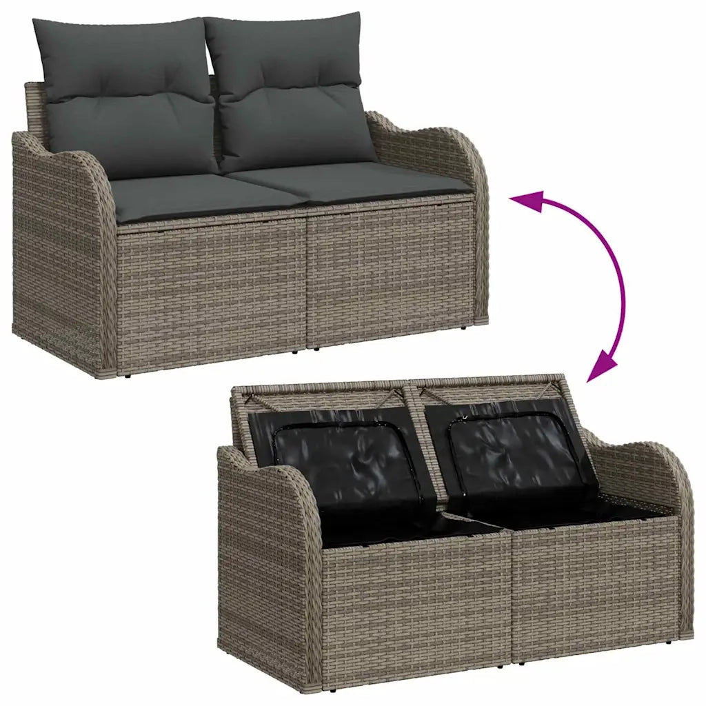 Set Divano da Giardino 10 pcs Grigio polyrattan