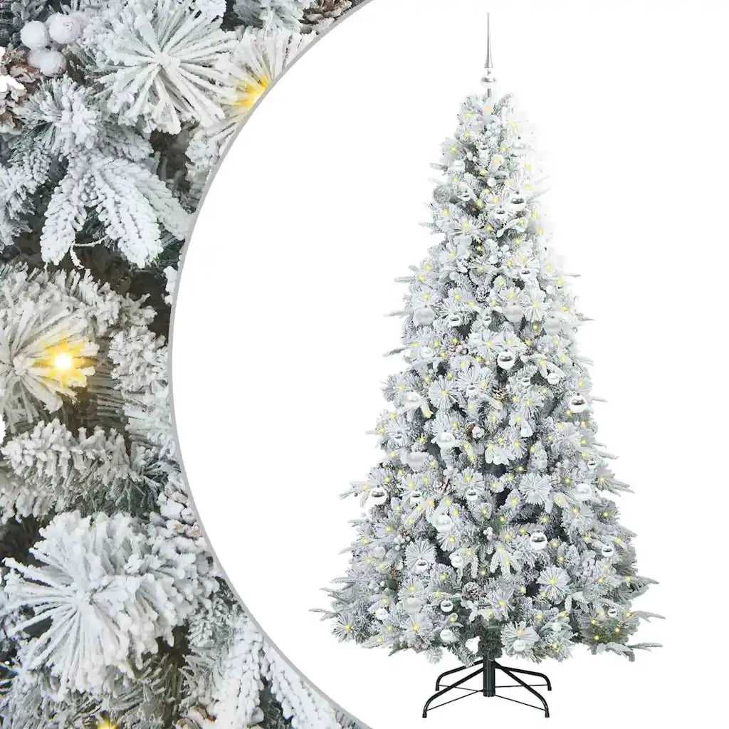 Albero di Natale Artificiale con Rami Pieghevoli Bianco 210 cm 3397502