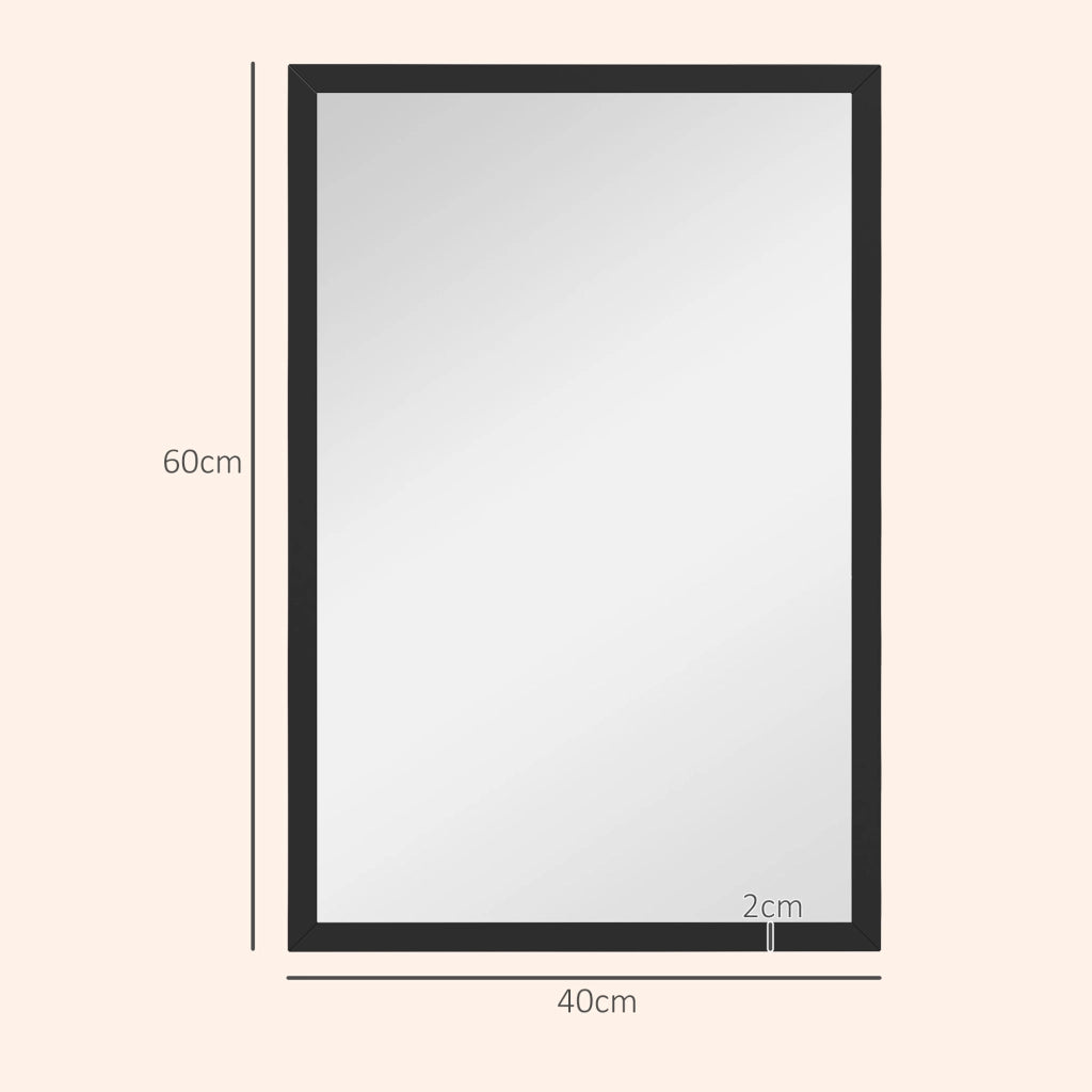 Specchio da Parete ¨C Minimal ¨C Legno Nero 60x40