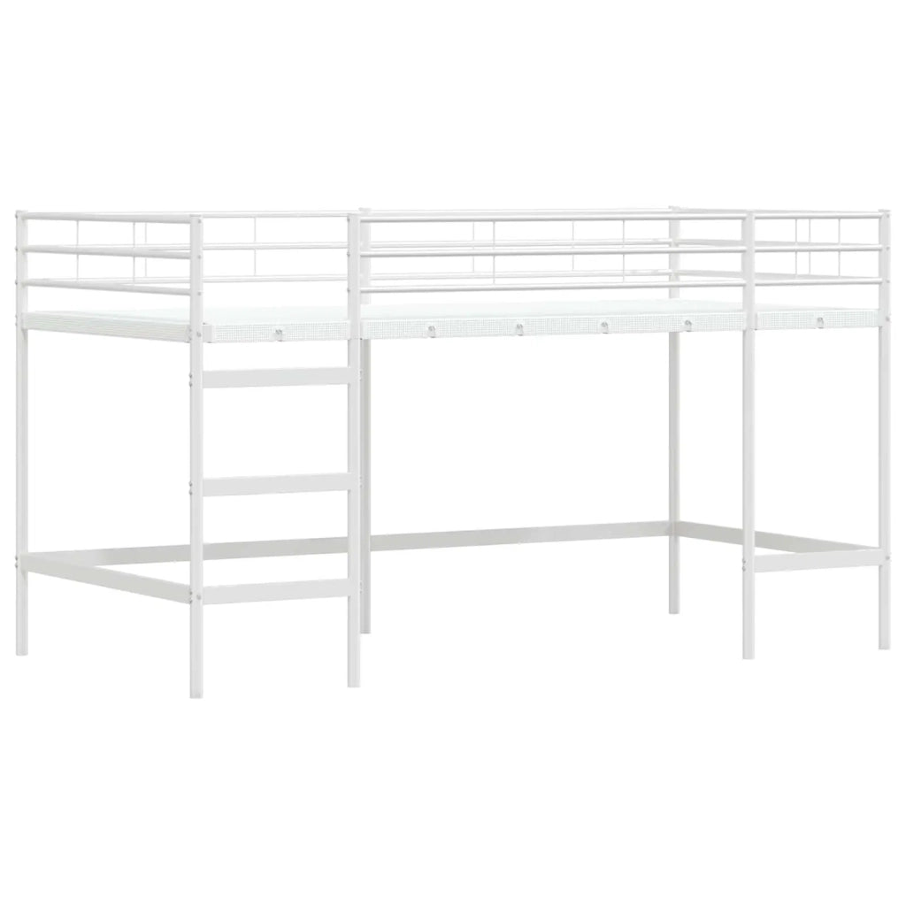 Struttura del Letto Loft per Bambini con Tendine-Giroletto per bambini Bianco e Blu 824574