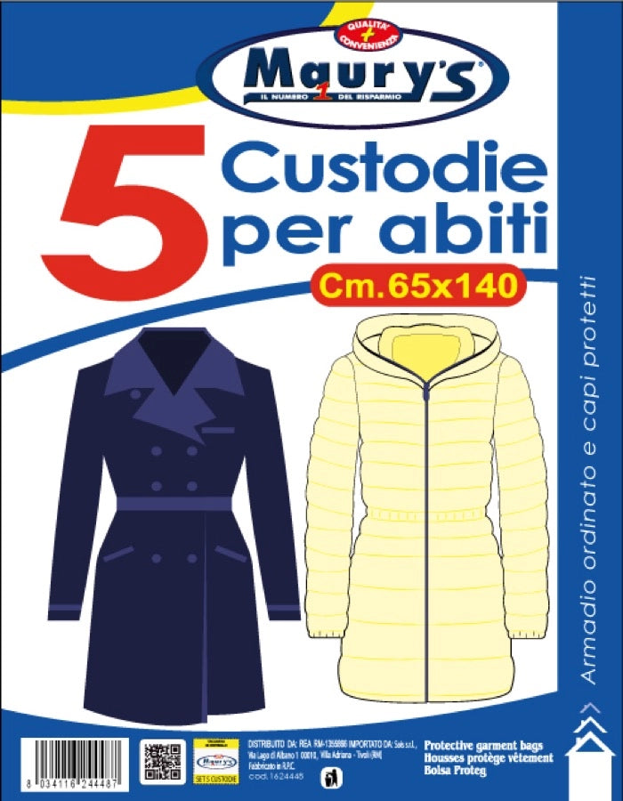 KIT SET 3 PZ MAURY'S CUSTODIE PER ABITI 140X65CM 5PZ
